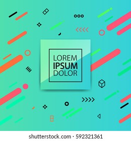Vector colorful background with paper card and abstract graphic elements
