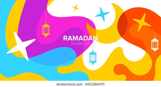 Vector Fondo colorido para el tema de la tarjeta de felicitación de ramadán