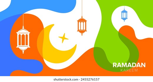 Vector Fondo colorido para la colección de tarjetas de felicitaciones de ramadán