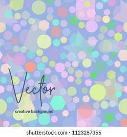 Vector colorful background with random, chaotic, scattered elements. Seamless geometric pattern