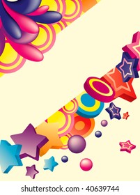 Vector. Colorful background with space for message. All elements are separated and can be used to make new composition.