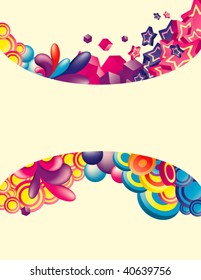 Vector. Colorful background with space for message. All elements are separated and can be used to make new composition.