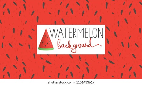 Vector colorful background with watermelon pulp. Bright pattern for natural organic food design, banner or poster
