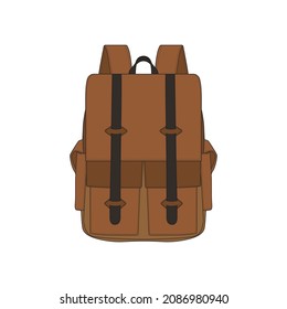 Vector Colorful Backpacks. Backpacks for schoolchildren, students, travellers and tourists. Back to School rucksack flat vector illustrations isolated on white.
