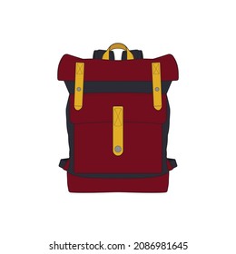 Vector Colorful Backpacks. Backpacks for schoolchildren, students, travellers and tourists. Back to School rucksack flat vector illustrations isolated on white.
