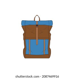 Vector Colorful Backpacks. Backpacks for schoolchildren, students, travellers and tourists. Back to School rucksack flat vector illustrations isolated on white.
