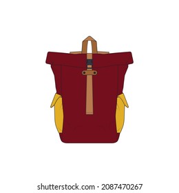 Vector Colorful Backpacks. Backpacks for schoolchildren, students, travellers and tourists. Back to School rucksack flat vector illustrations isolated on white.
