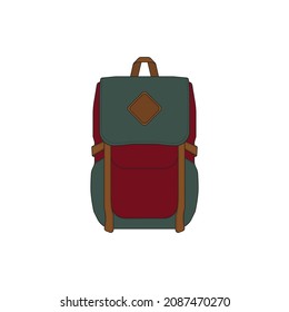 Vector Colorful Backpacks. Backpacks for schoolchildren, students, travellers and tourists. Back to School rucksack flat vector illustrations isolated on white.
