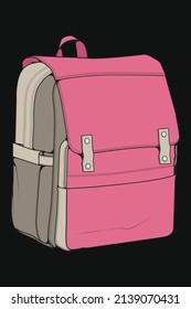 Vector Colorful Backpacks. Backpacks for schoolchildren, students, travellers and tourists. Back to School rucksack flat vector illustrations isolated on white.
