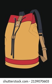 Vector Colorful Backpacks. Backpacks for schoolchildren, students, travellers and tourists. Back to School rucksack flat vector illustrations isolated on white.
