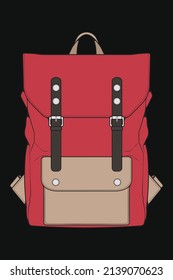 Vector Colorful Backpacks. Backpacks for schoolchildren, students, travellers and tourists. Back to School rucksack flat vector illustrations isolated on white.
