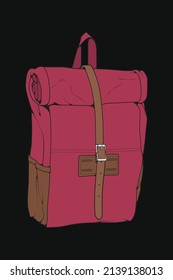 Vector Colorful Backpacks. Backpacks for schoolchildren, students, travellers and tourists. Back to School rucksack flat vector illustrations isolated on white.
