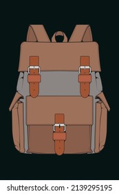 Vector Colorful Backpacks. Backpacks for schoolchildren, students, travellers and tourists. Back to School rucksack flat vector illustrations isolated on white.

