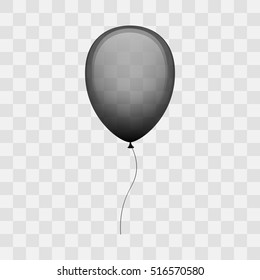 Vector colorful balloon. Black balloon on transparent background.