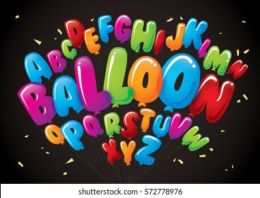 Vector Of Colorful Balloon Font And Alphabet