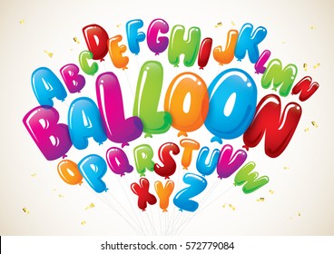 Vector Of Colorful Balloon Font And Alphabet