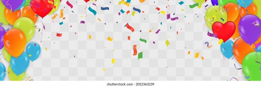 Vector of colorful Balloons for Birthday, Anniversary, Celebration Party Decorations. Vector Illustration EPS10