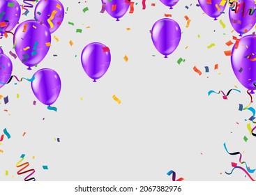 Vector of colorful Balloons for Birthday, Anniversary, Celebration Party Decorations. Vector Illustration EPS10