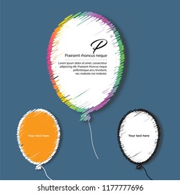 Vector, Colorful balloon-shaped speech bubbles, orange bubbles, black and white bubbles, price tags, stickers.