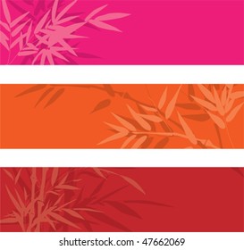 Vector colorful bamboo banners with space for text