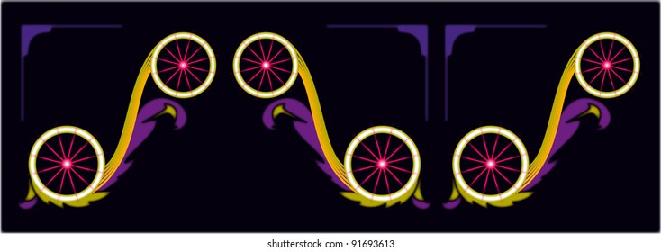 Vector colorful banner abstract chariot for design on black background