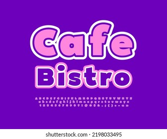 Vektorfarbiges Banner Cafe Bistro, Bright Kids Font. Modernes Alphabet-Letters- und Nummernset