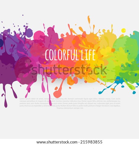 vetor stock de vector colorful banner made bright stains livre de
