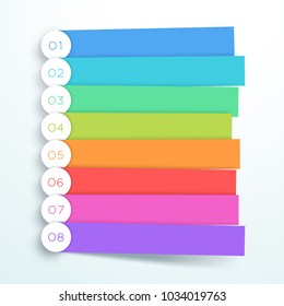 Vector Colorful Banner Steps Infographic List 1 To 8