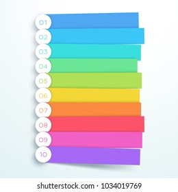 Vector Colorful Banner Steps Infographic List 1 To 10