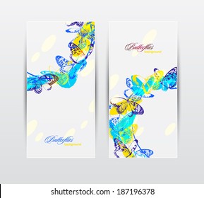 Vector colorful banners with butterfly 