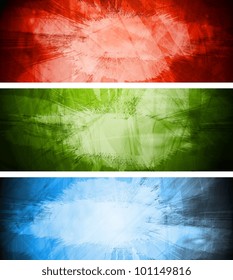 Banderas de colores vectoriales en estilo grunge. Eps 10