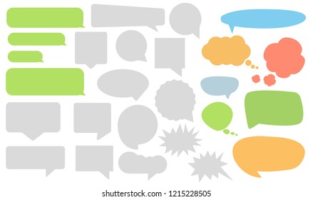 Vector colorful big speech bubbles set