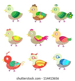 vector colorful birds