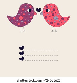 Vector colorful birds card. Bird card. Birds vector