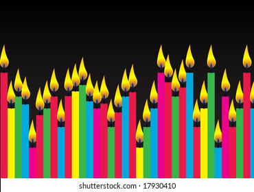 Vector of colorful birthday candles