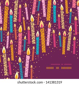 Vector colorful birthday candles corner frame background