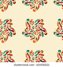 vector colorful birthday card, with different presents and balloon, flowers, cake