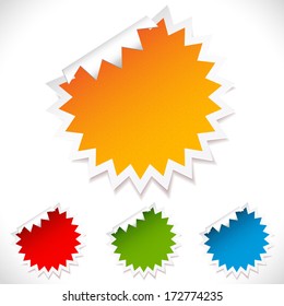 Vector colorful blank stickers.