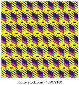 Vector colorful blocks pattern design background. Vibrant and gradient colors for design background and materials