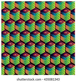 Vector colorful blocks pattern design background. Vibrant and gradient colors for design background and materials