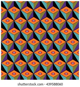 Vector colorful blocks pattern and triangle design background. Vibrant colors for design background and materials