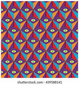 Vector colorful blocks pattern and triangle design background. Vibrant colors for design background and materials