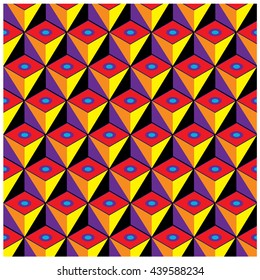 Vector colorful blocks pattern and triangle design background. Vibrant colors for design background and materials