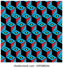 Vector colorful blocks pattern and triangle design background. Vibrant colors for design background and materials