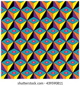 Vector colorful blocks and triangle design background. Vibrant colors for design background and materials