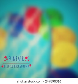 Vector colorful blurred background with ferris wheel