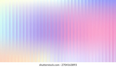 Fondo de gradiente holográfico borroso colorido de Vector. Textura de vidrio acanalado. Gradiente pastel bg. Rayas de ondulación brillante