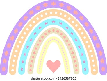 vector colorido boho arco iris ilustración