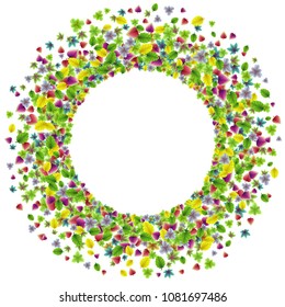 Vector colorful botanical garden fresh leaves background design element