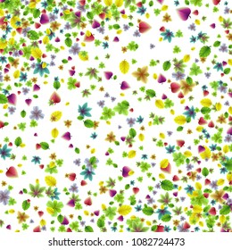 Vector colorful botanical garden fresh leaves background design element